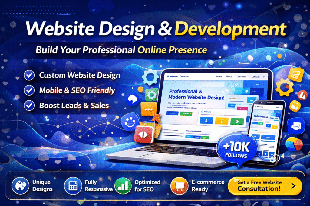 Website design and development services in Vijayawada to create responsive, SEO-friendly websites that boost leads and online presence.